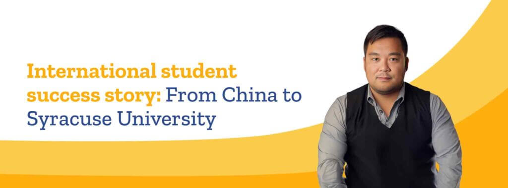 Chinese international student Liang Dawen wearing a long shirt and vest, looking at the camera