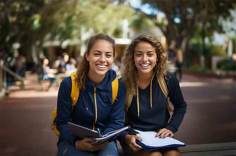 two-Hispanic-women-outside-books