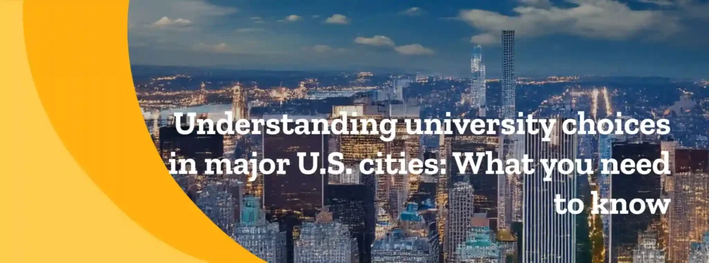 Skyline of a major city and university in the U.S.